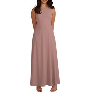 David’s Bridal chiffon junior bridesmaid dress with tie back; Girl’s Sz. 10